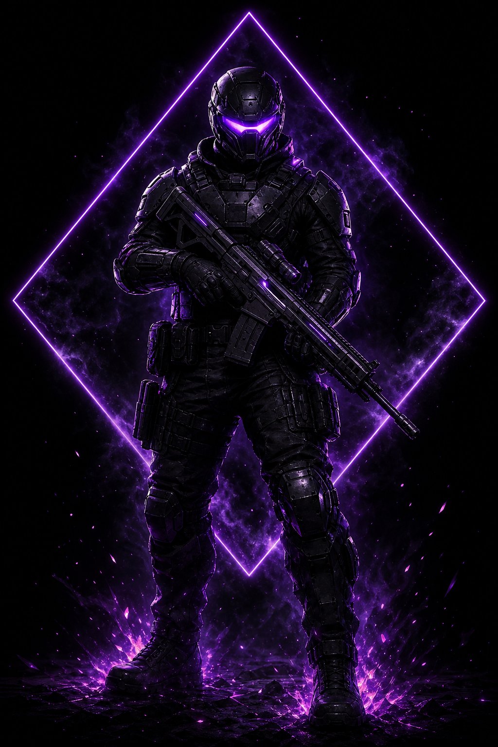 Neon gaming soldier